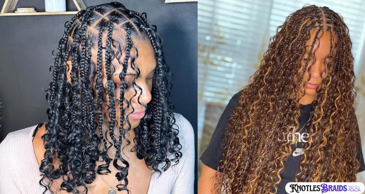 Curly Knotless Braids