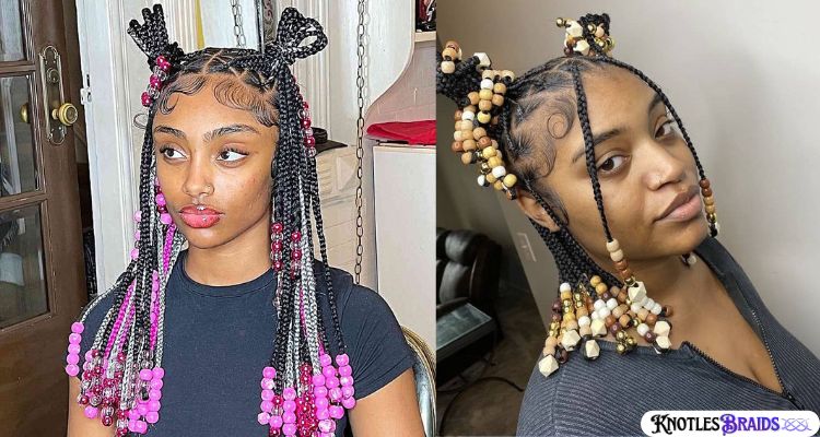 Knotless Braids with Beaded Ends