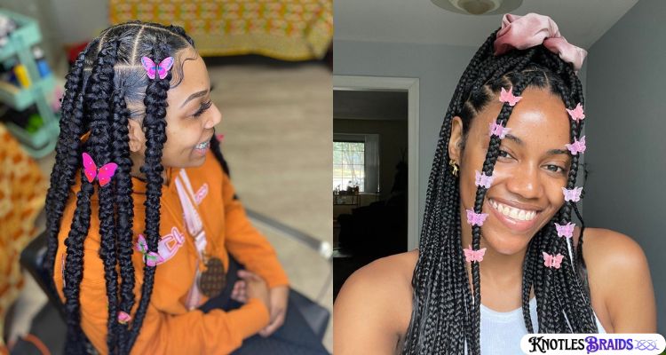 Knotless Braids with Butterfly Clips