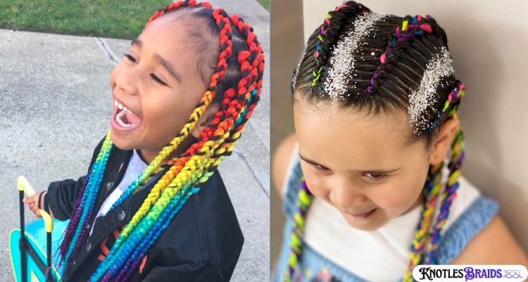 Knotless Braids with Colorful Extensions