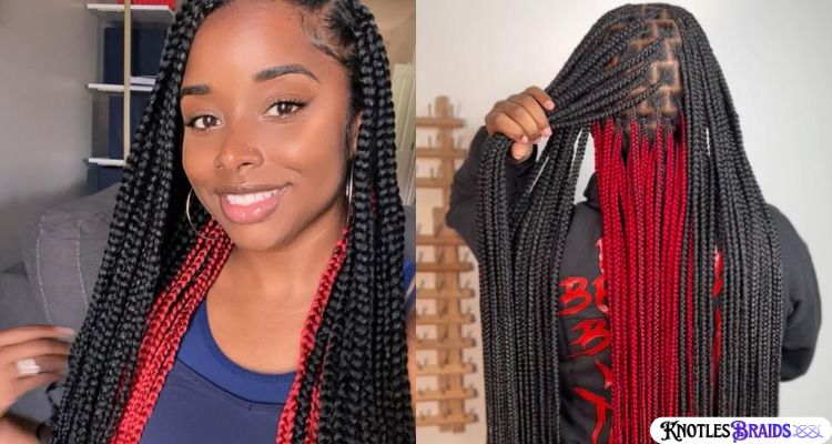 Knotless Braids with Peekaboo Color