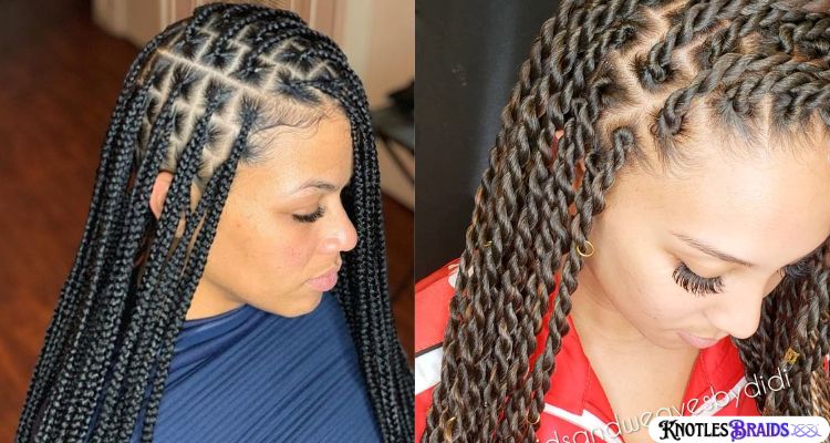 Knotless Braids with Twists