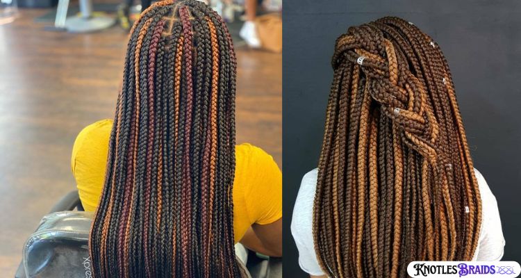 Knotless Braids with Two-Tone Color