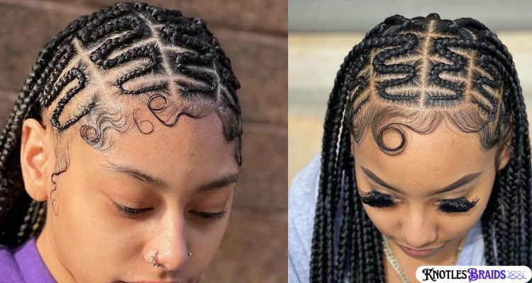 Knotless Braids with Zigzag Parts