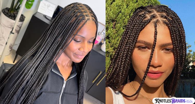 Knotless Braids with a Center Part