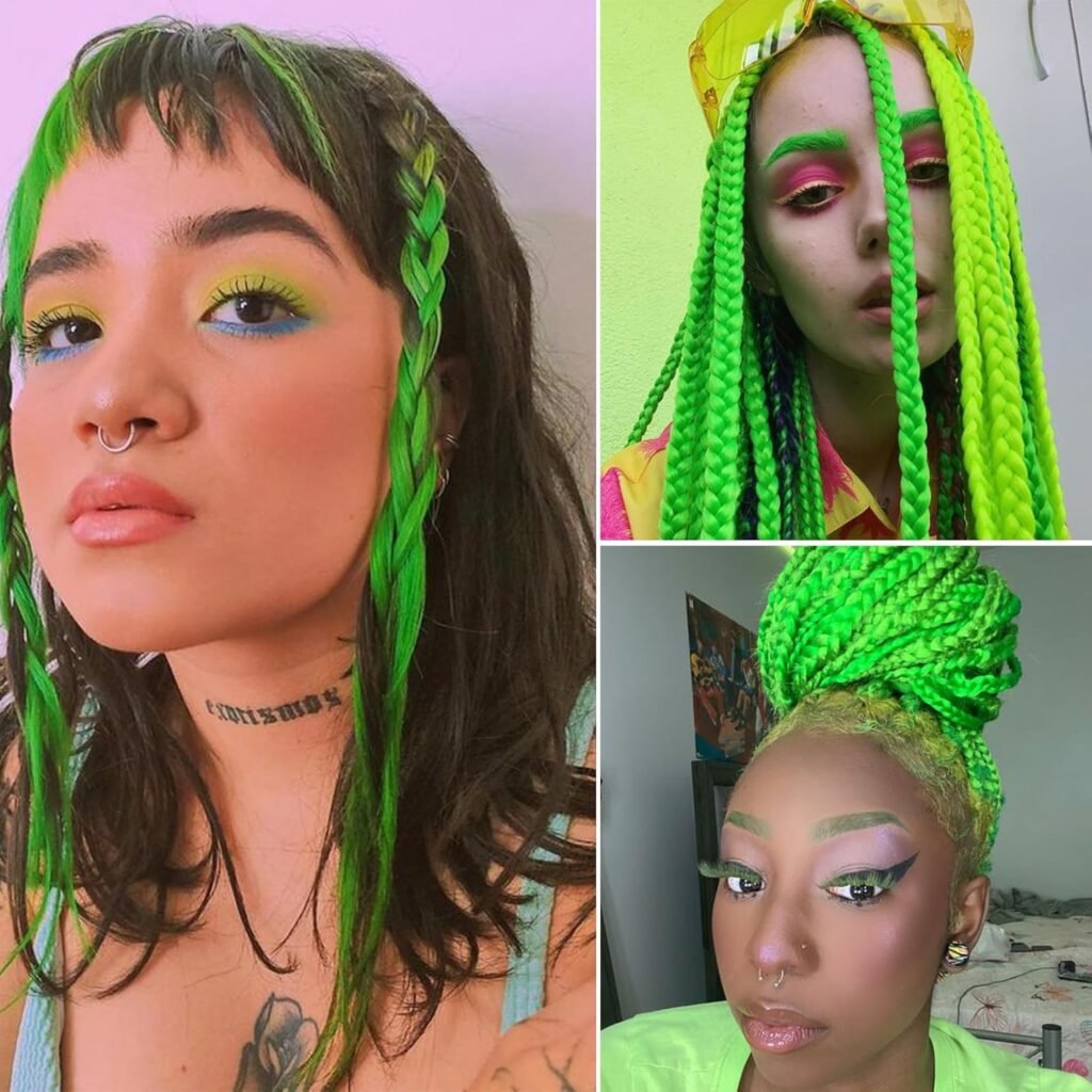 Neon Green Braiding Hair