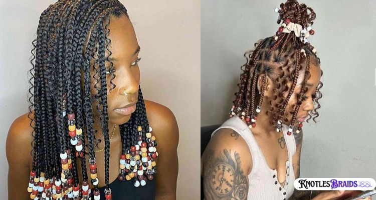 Bohemian Knotless Braids with Beads