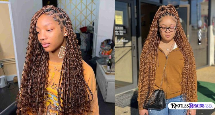 Brown Goddess Knotless Braids