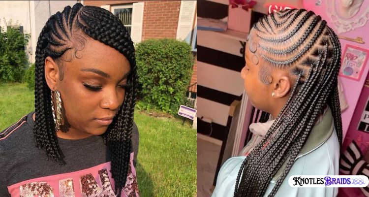 Feed-In Knotless Lemonade Braids