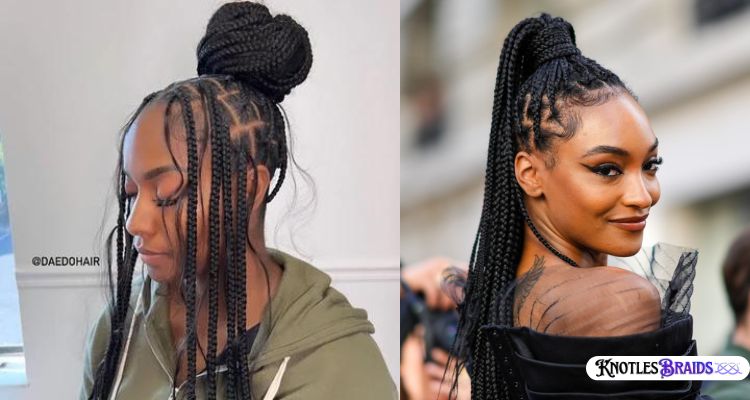 High Ponytail Bohemian Knotless Braids