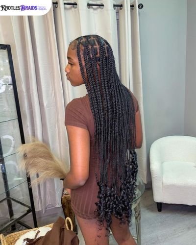 Jumbo Knotless Braids with Curly Ends