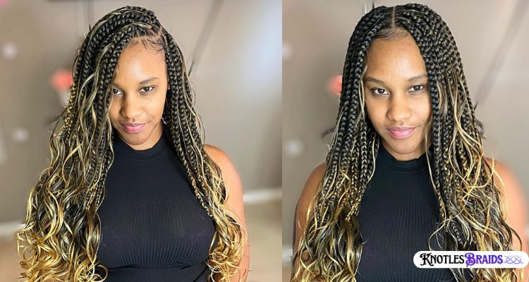 Knotless Braids with Ombre Curls