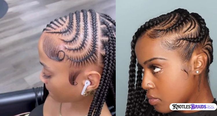 Knotless Lemonade Braids with Curls