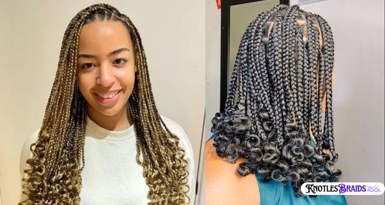 Medium Knotless Braids with Curly Ends