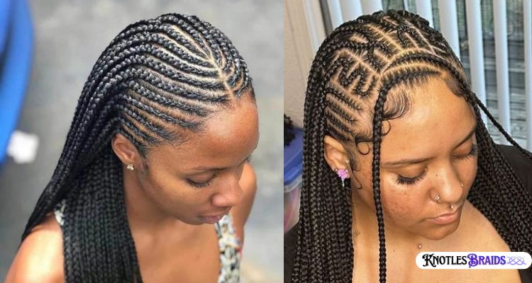 Medium-Sized Knotless Lemonade Braids